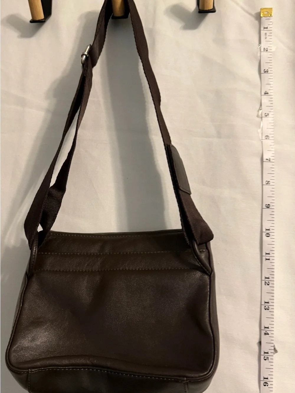 Maxx New York Dark Brown Leather Messenger Bag